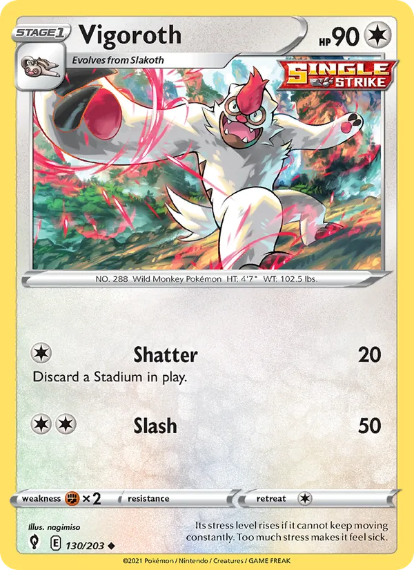 Vigoroth #130 – Evolving Skies card