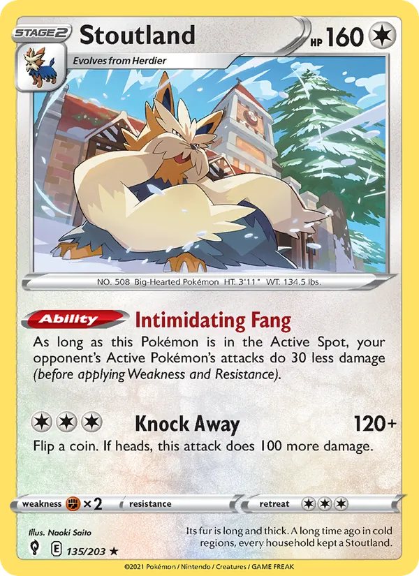 Stoutland #135 – Evolving Skies card