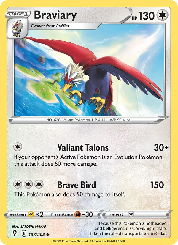 Braviary #137 – Evolving Skies card
