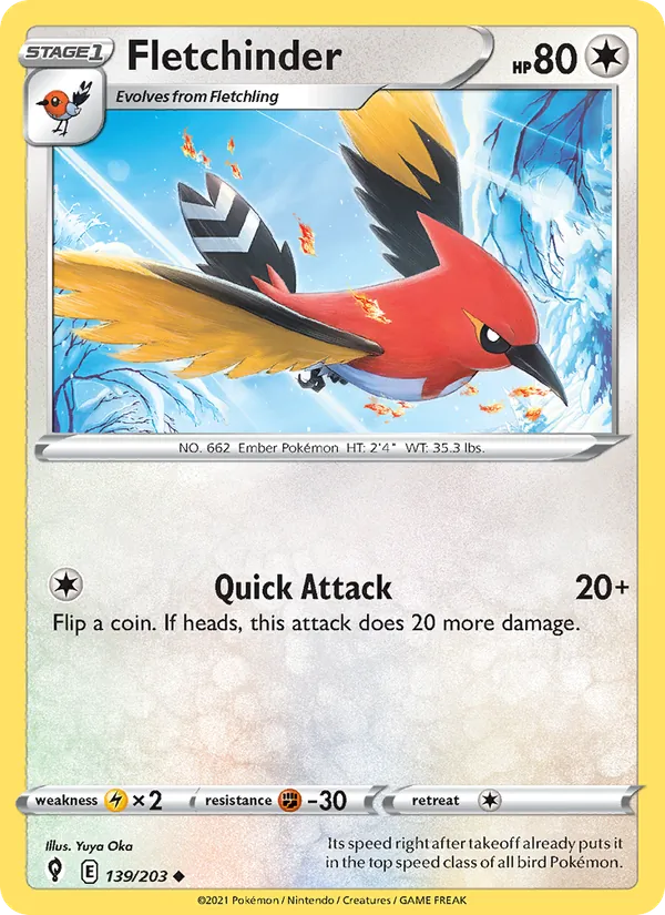 Fletchinder #139 – Evolving Skies card