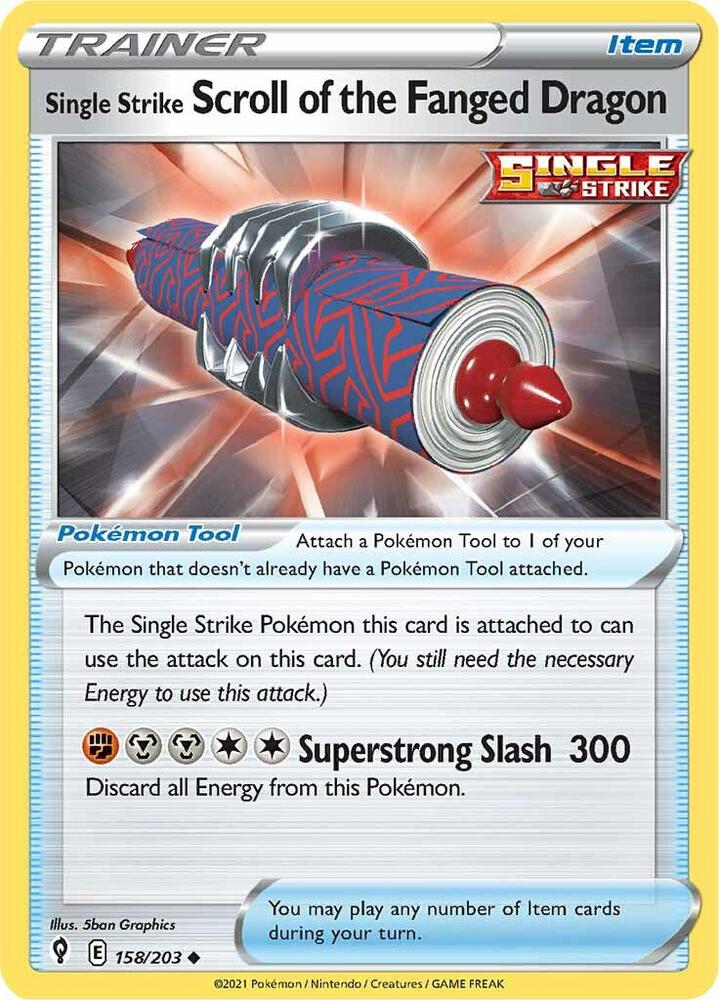 Single Strike Scroll of the Fanged Dragon #158 – Evolving Skies card