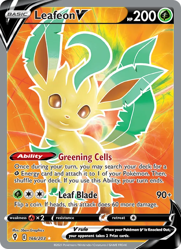 Leafeon V #166 – Evolving Skies card