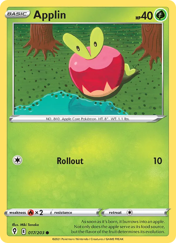 Applin #17 – Evolving Skies card