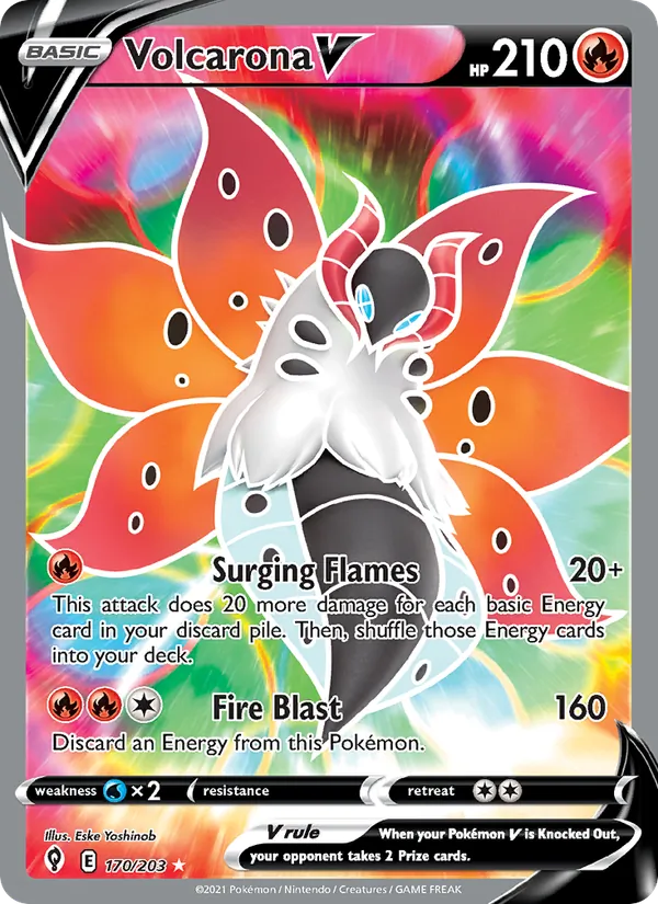 Volcarona V #170 – Evolving Skies card