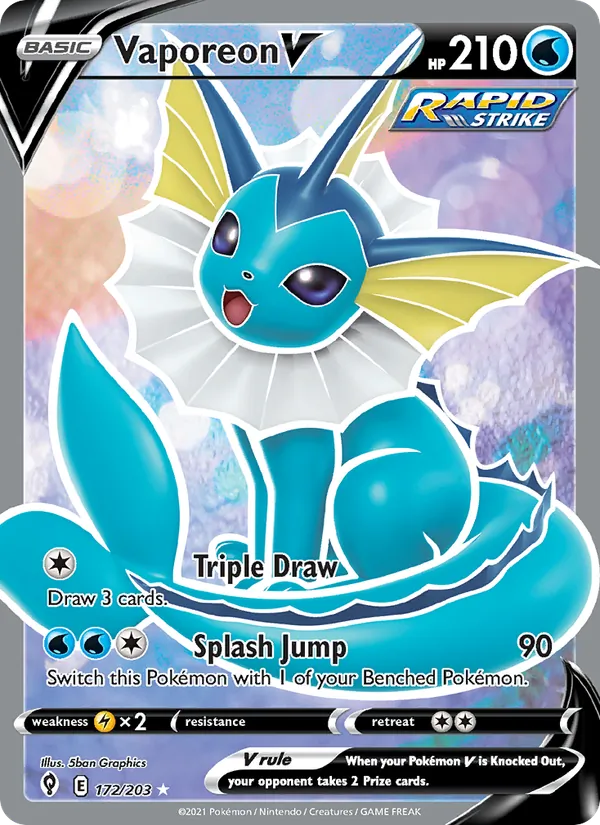Vaporeon V #172 – Evolving Skies card