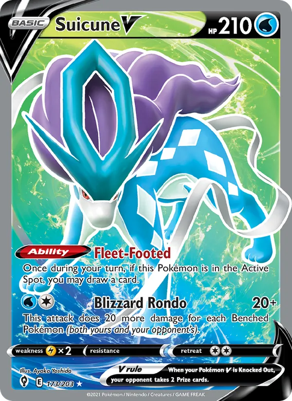 Suicune V #173 – Evolving Skies card