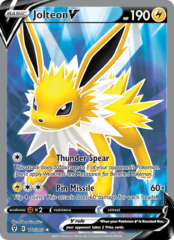 Jolteon V #177 – Evolving Skies card
