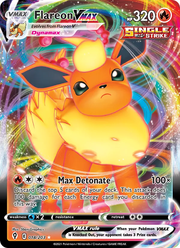 Flareon VMAX #18 – Evolving Skies card