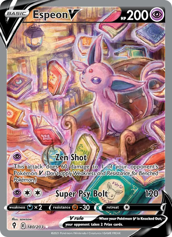 Espeon V #180 – Evolving Skies card