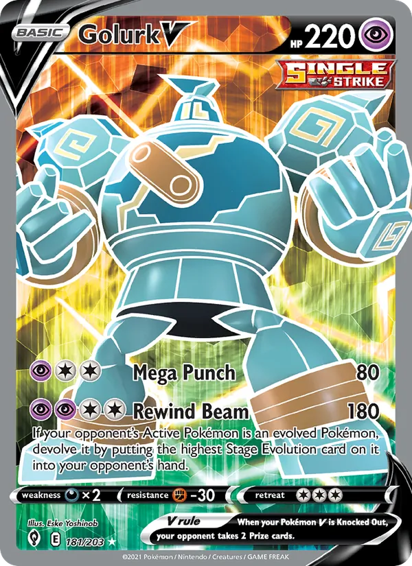Golurk V #181 – Evolving Skies card