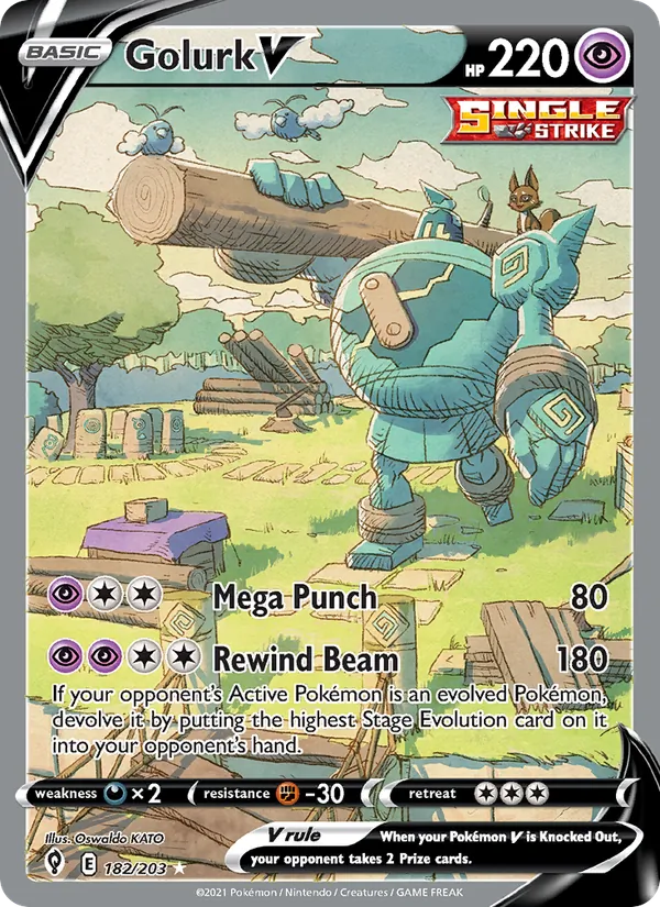 Golurk V #182 – Evolving Skies card