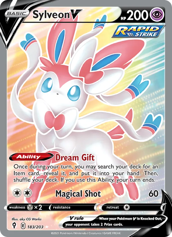 Sylveon V #183 – Evolving Skies card