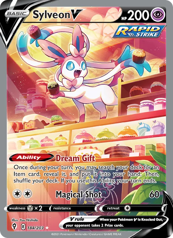 Sylveon V #184 – Evolving Skies card