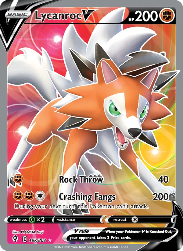 Lycanroc V #187 – Evolving Skies card