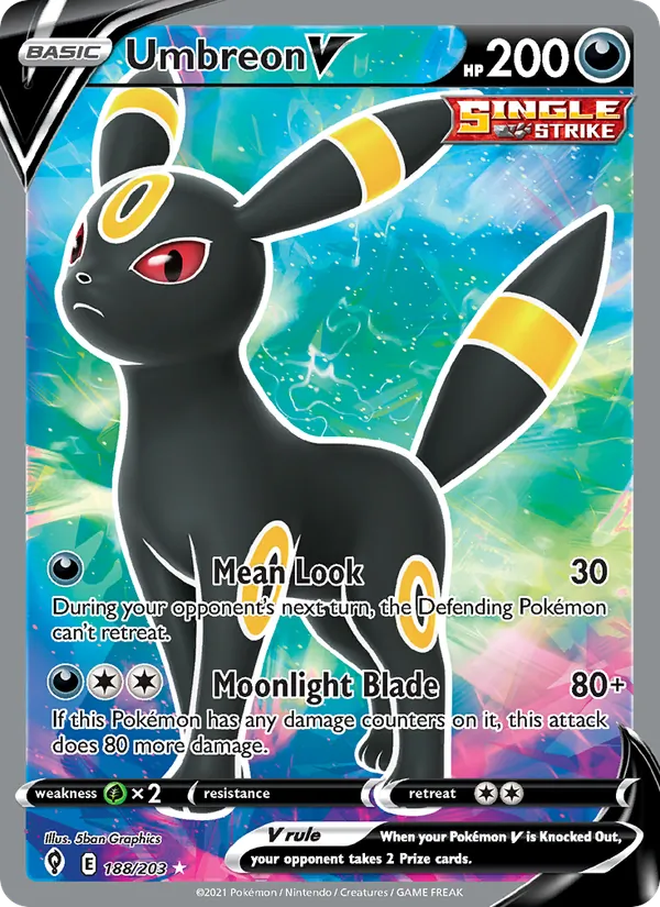 Umbreon V #188 – Evolving Skies card