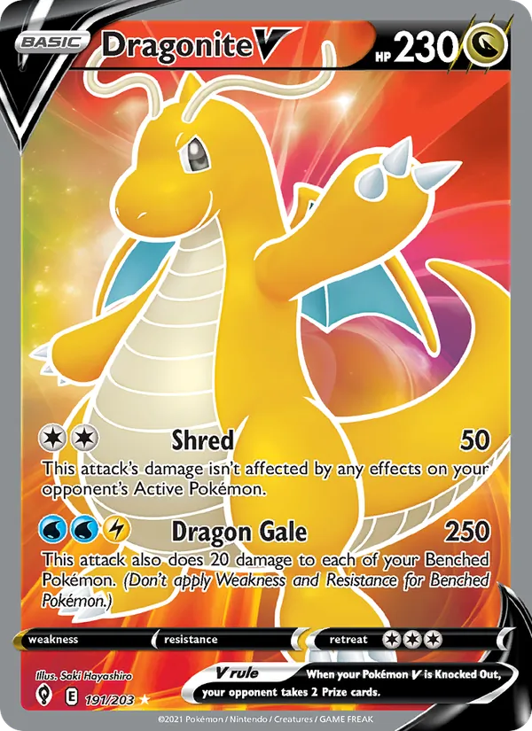 Dragonite V #191 – Evolving Skies card