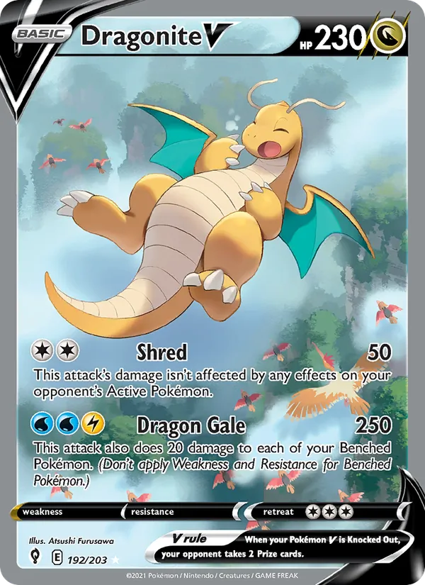 Dragonite V #192 – Evolving Skies card