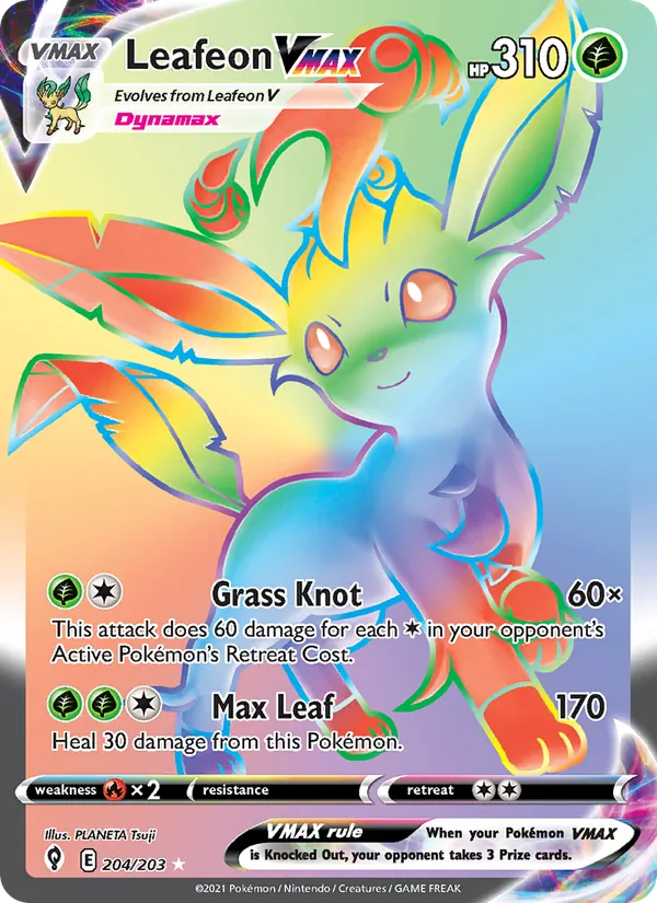 Leafeon VMAX #204 – Evolving Skies card
