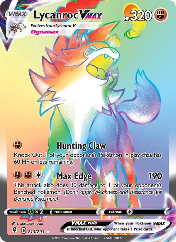 Lycanroc VMAX #213 – Evolving Skies card