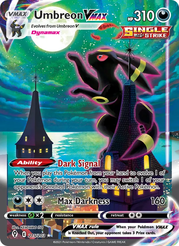 Umbreon VMAX #215 – Evolving Skies card