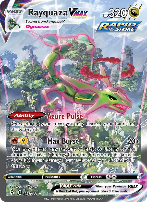 Rayquaza VMAX #218 – Evolving Skies card
