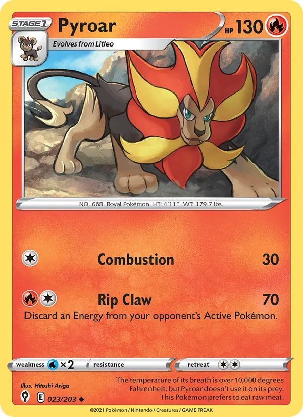 Pyroar #23 – Evolving Skies card