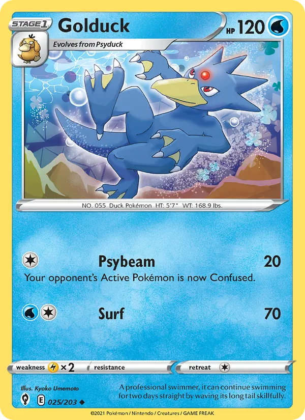 Golduck #25 – Evolving Skies card