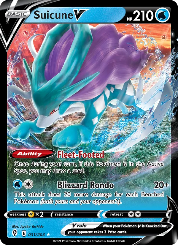 Suicune V #31 – Evolving Skies card