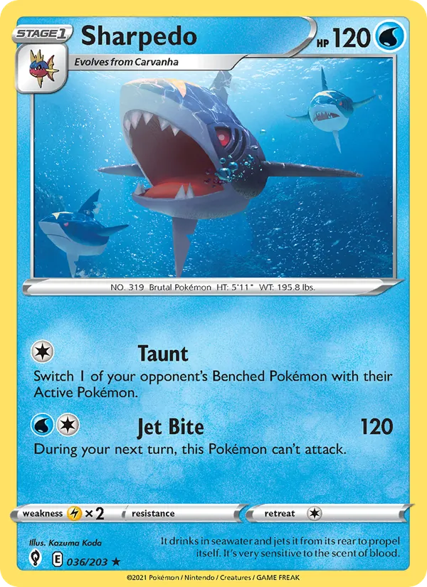 Sharpedo #36 – Evolving Skies card