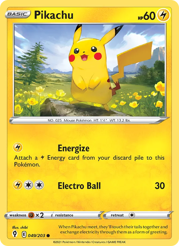 Pikachu #49 – Evolving Skies card