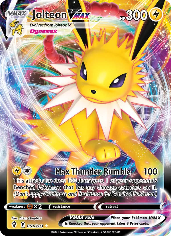 Jolteon VMAX #51 – Evolving Skies card
