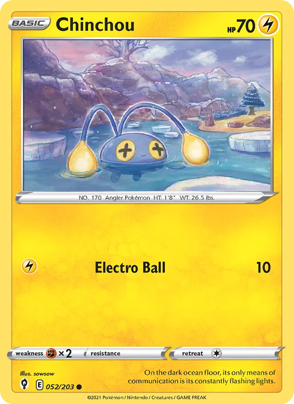 Chinchou #52 – Evolving Skies card