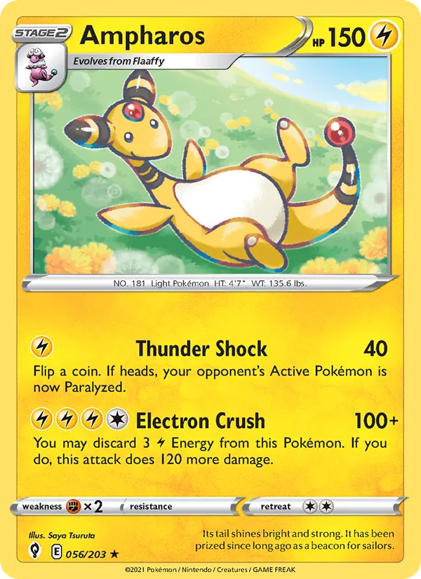 Ampharos #56 – Evolving Skies card