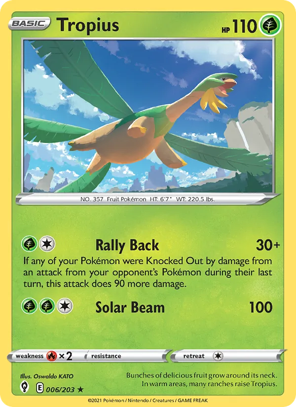 Tropius #6 – Evolving Skies card