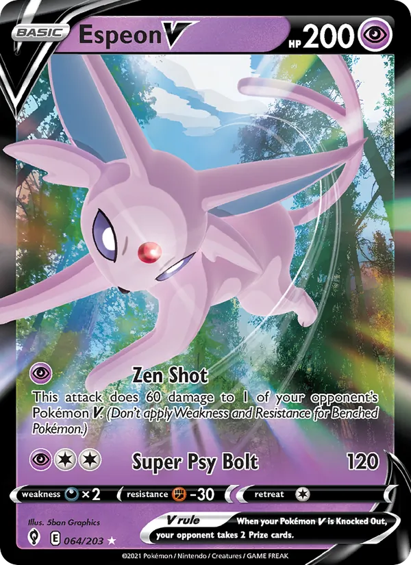 Espeon V #64 – Evolving Skies card