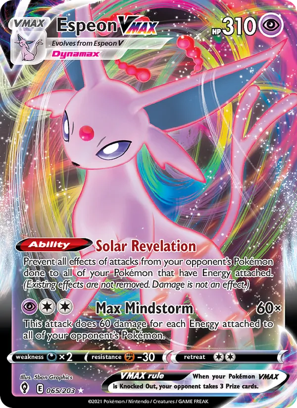 Espeon VMAX #65 – Evolving Skies card