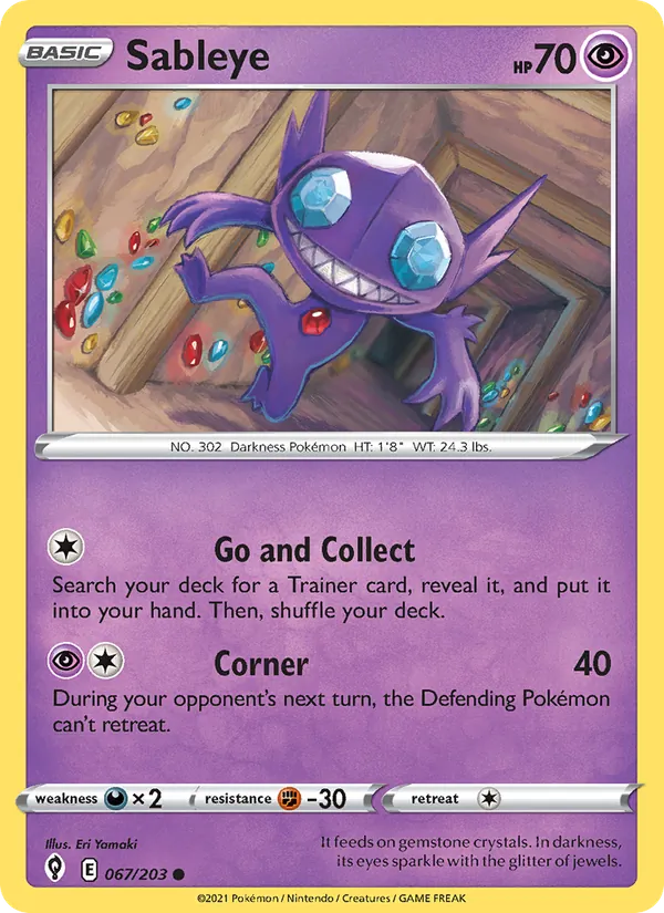 Sableye #67 – Evolving Skies card
