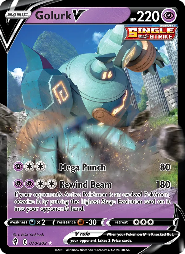 Golurk V #70 – Evolving Skies card