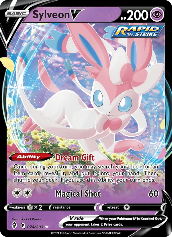 Sylveon V #74 – Evolving Skies card