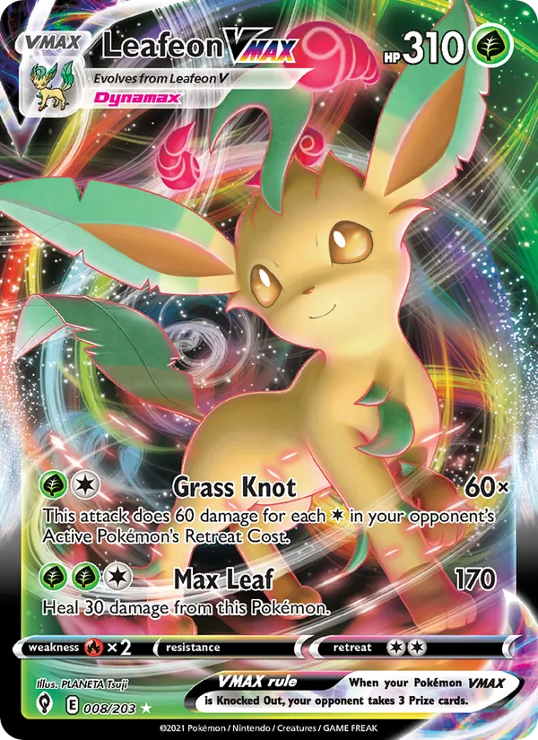 Leafeon VMAX #8 – Evolving Skies card