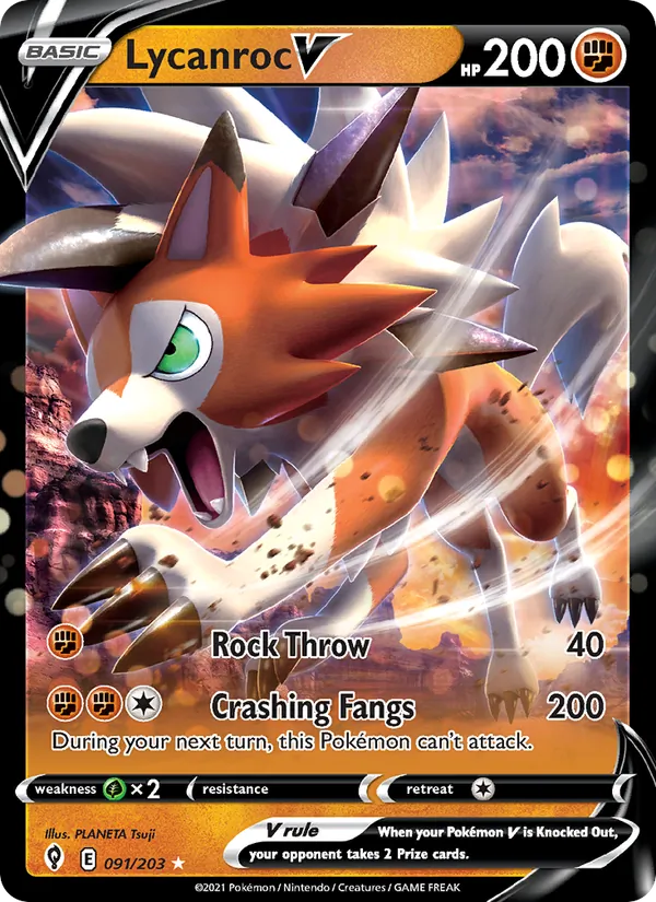Lycanroc V #91 – Evolving Skies card