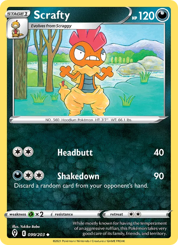 Scrafty #99 – Evolving Skies card