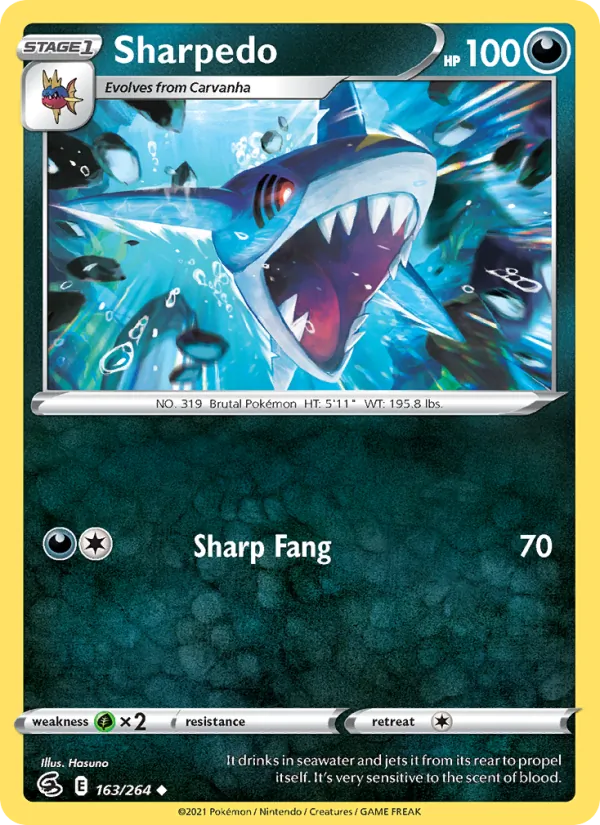 Sharpedo #163 – Fusion Strike card