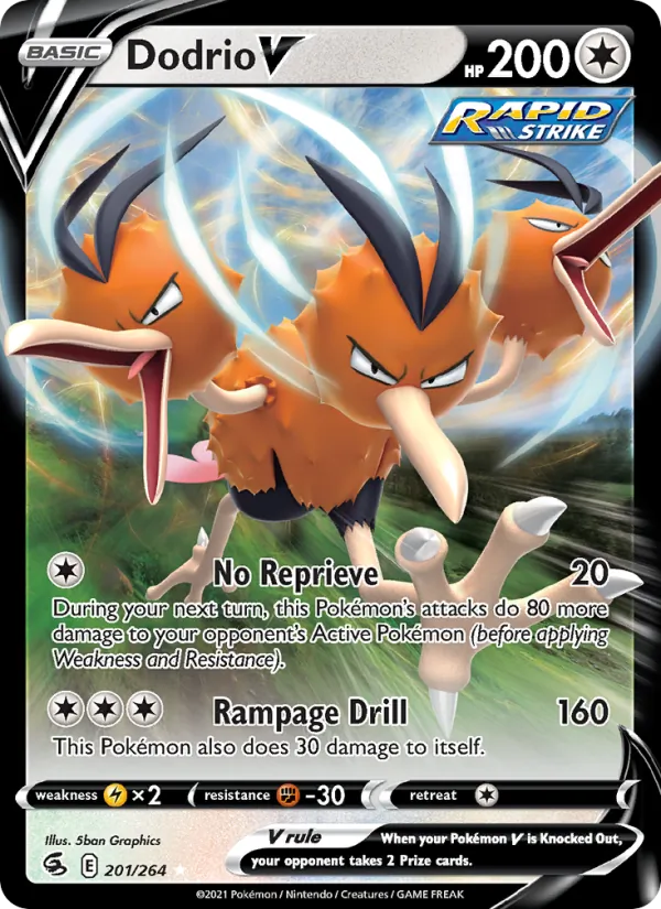 Dodrio V #201 – Fusion Strike card