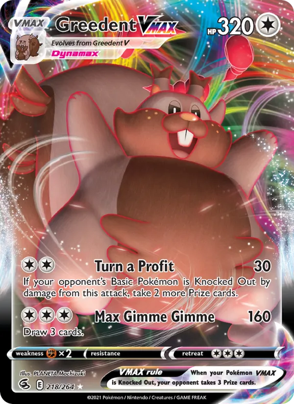 Greedent VMAX #218 – Fusion Strike card