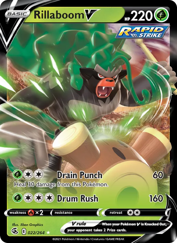 Rillaboom V #22 – Fusion Strike card