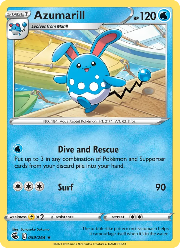 Azumarill #59 – Fusion Strike card