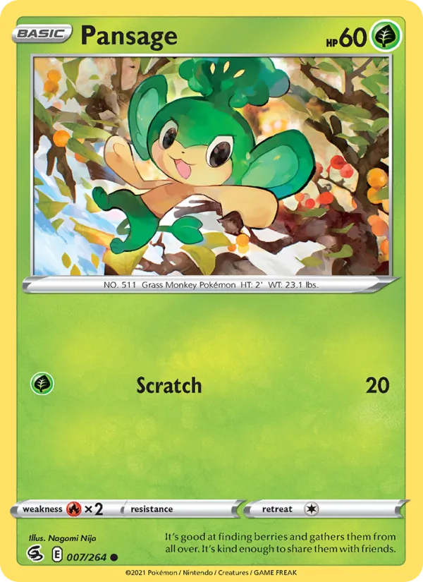 Pansage #7 – Fusion Strike card