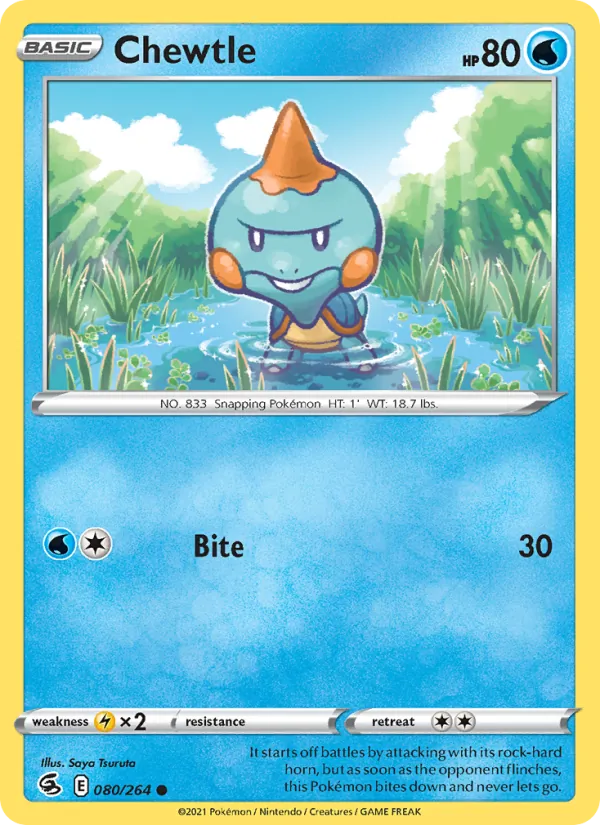 Chewtle #80 – Fusion Strike card