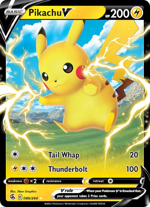 Pikachu V #86 – Fusion Strike card